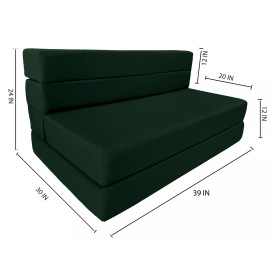 Danfuton Lounger Folding Foam Mattress, Convertible Sleeper Sofa Bed 6 x 39 x 80 Hunter