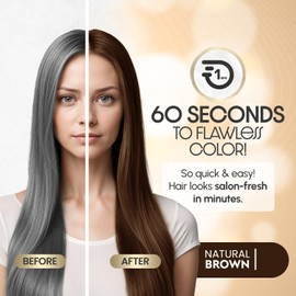 Natrual Brown Rapid Infusion Hair Color Cream, Permanent Hair Dye in One Minute with Comb Applicator and Hair Color Stain Protector – Dye Shield for Skin Combo Pack