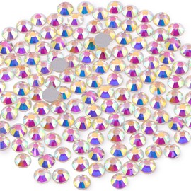 2500PCS SS10/2.8mm Crystal Rhinestones (Crystal AB), Bedazzling Flatback Glass Rhinestones for Crafting DIY Nail Art Makeup Decoration, Gems Diomand Charms for Tumbler Shoes Clothing Mug