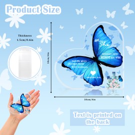Christian Gifts for Women, Catholic Gifts, Religious Gifts, Inspirational Gifts with Bible Verse and Prayers, Blue Butterfly Acrylic Hearts Decoration for Friend Home Office (When She)