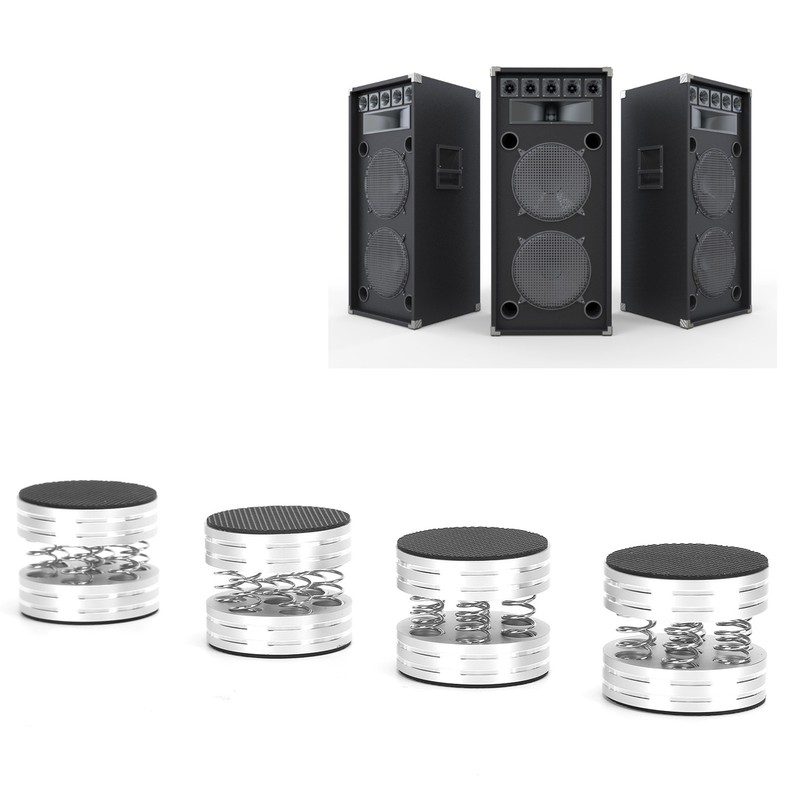 4PCS Spring Speaker Spikes Sound Dampening Feet for HiFi Amplifier/Speaker/Turntable/PlayerSilver