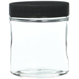 Qorpak GLC-01629 Clear Straight Sided Round Jar with 58-400 Polypropylene Cap and PTFE Disc, 4 oz (Pack of 24)