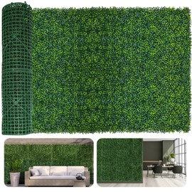 Moeput Artificial Boxwood Roll,120x40 in (34 sqft) UV-Anti Faux Ivy Boxwood Hedge Leaf Grass Wall for Patio Balcony Privacy, Garden, Backyard Greenery Wall Backdrop and Fence Decor