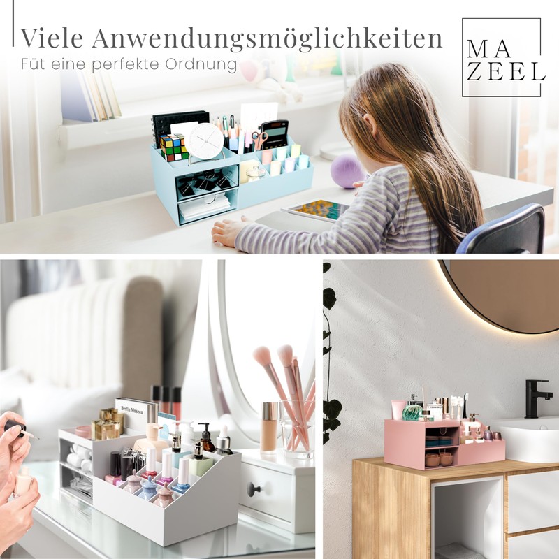 Makeup Organiser Storage Box (Pink)