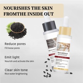 Peel Shot Glow Rice & Black Rice Hydration Duo - Korean Skincare Essence Toner, Pore Minimizer Serum With Hyaluronic Acid, Lightweight Face Moisturiser For All Skin Types