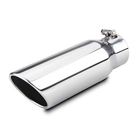 3 Inch Inlet Exhaust Tip, LCGP 3" x 4" x 12", Bolt On Stainless Steel Polished Diesel Exhaust Tailpipe Tip