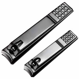 Well-Made Nail Clipper Set 2 Pcs, Wide Jaw Opening Nail Clipper for Fingernail and Toenail, Premium Stainless Steel Sharp Sturdy Finger Nail Clipper, Nail Clippers