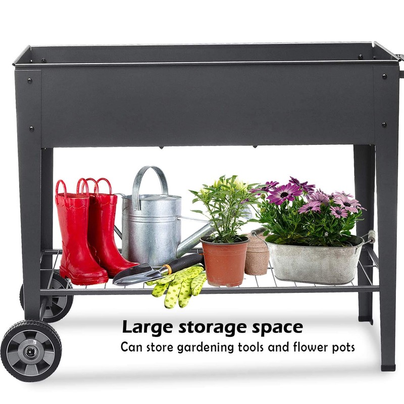 FOYUEE Raised Planter Box with Legs Outdoor Elevated Garden Bed