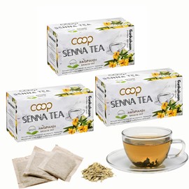 BilkoCOOP Senna Leaf Tea - 3 Pack (60 Tea Bags) - Natural Herbal Laxative Tea for Gentle Constipation Relief - Caffeine-Free Detox Support