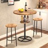 VECELO Round Bar Table with 2-Tier Storage, 36 Inch High