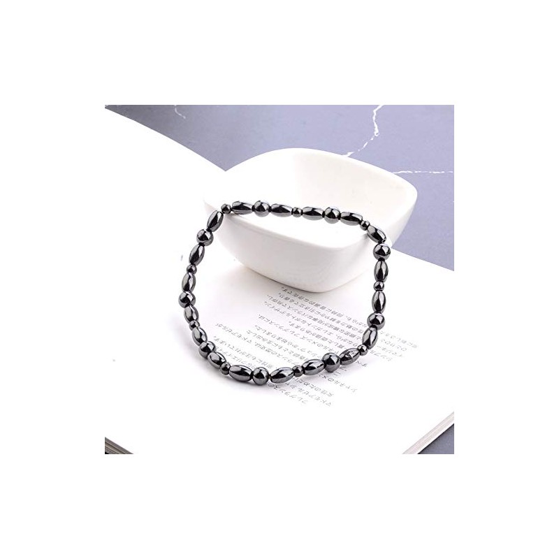 Yocoyee 2pcs Anklet Hematite Relieve Joint Pain Healing Therapy Healthy