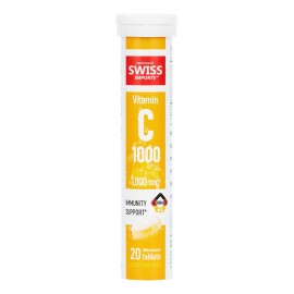 Swiss Imports Vitamina Efervescente 1000mg Naranja Tabletas Gluten