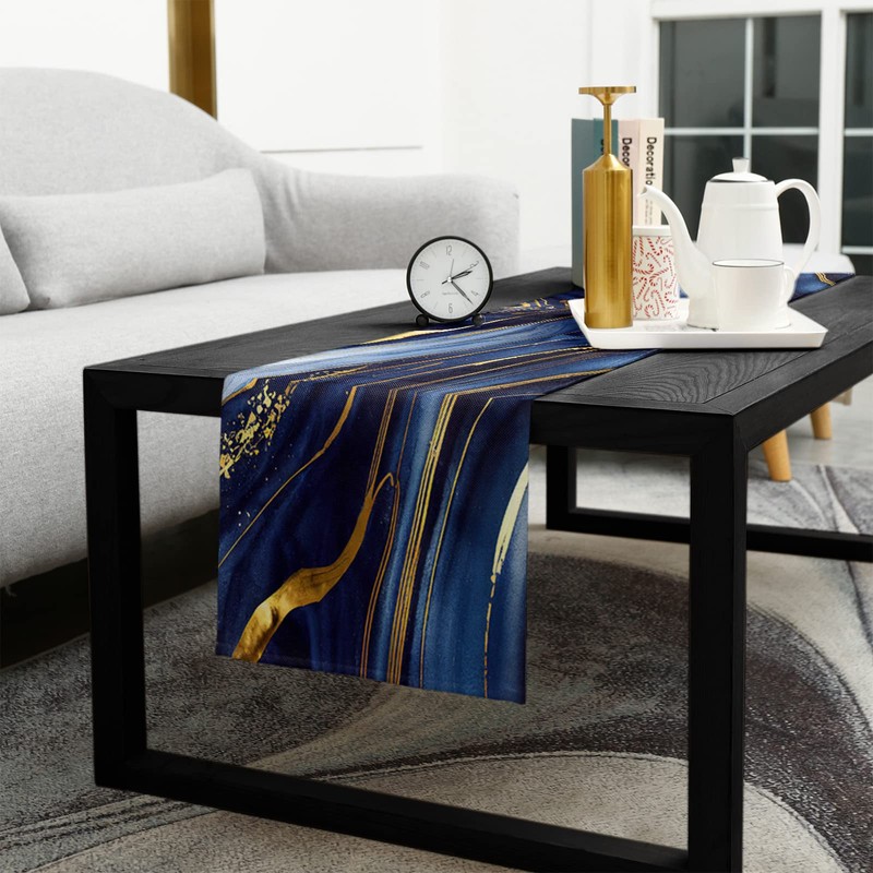 Falaniique Marble Table Runner 72 Inches Long Cotton Linen Kitchen