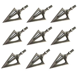 Bgary Broadheads 100 Grain Fixed Blades Archery Broadheads for Crossbow Recurve Bow and Compound Bow 12 Pcs Silverly