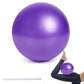 OUOQI 25 cm Pilates Ball, Gymnastics Ball, Yoga Ball, Small Exercise Ball with Inflation Tube, Strengthening the Abdominal Muscles and Partial Massage, for Yoga, Office, Sitting Ball