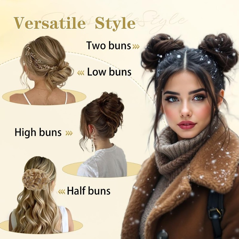 YKHJH Messy Bun Hair Piece Clip-In Ponytail Bun for Women,