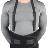 CHAMPION Industrial Belt Back Brace Abdominal Support Shoulder Straps, Black,