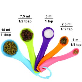 20 Pieces Plastic Colorful Measuring Cup Spoons for Kitchen Cooking Baking Dry and Liquid Ingredients