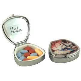 Designer Pill Box by Houder - Decorative Pill Case with Gift Box - Carry Your Meds in Style (Kittens)