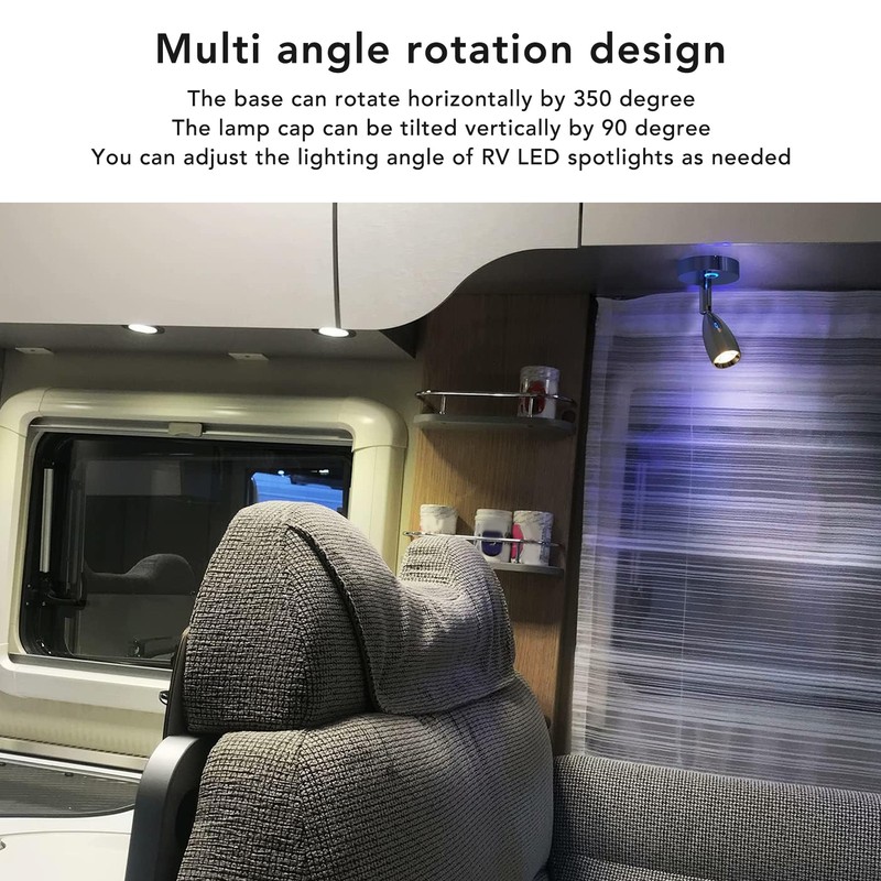 RV Interior Lights RV Dimmable Reading Light with USB Charging