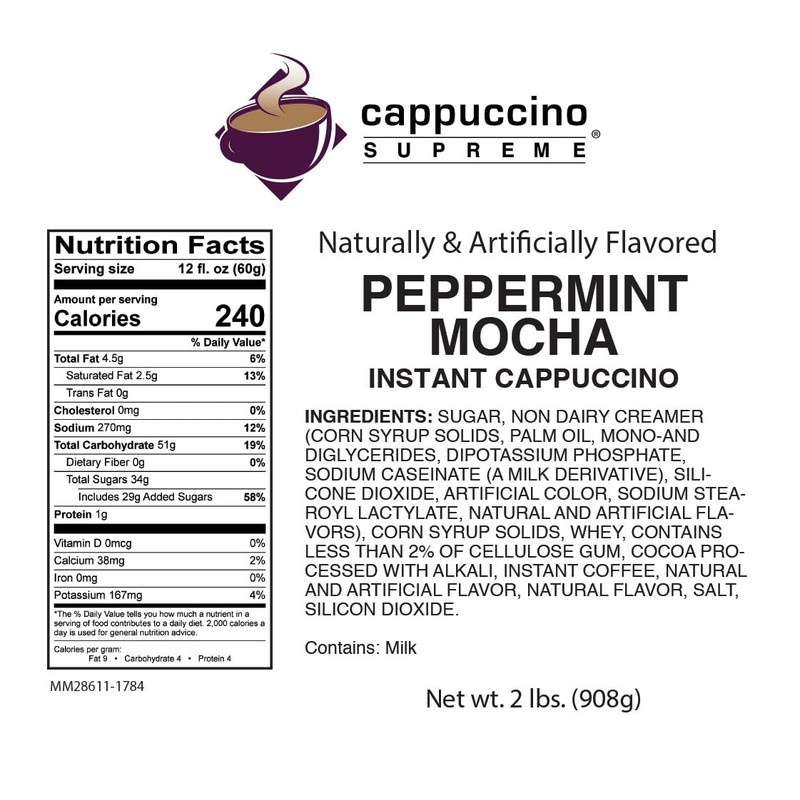 Cappuccino Supreme Peppermint Mocha Instant Cappuccino Mix 6 x 2