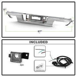 ACANII - For 2015-2019 Chevy Colorado 15-20 GMC Canyon w/o Sensor Hole Chrome Steel Rear Step Bumper Face Bar Assembly