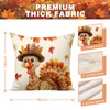 FUYUCHEN Thanksgiving Pillow Covers 18x18 Inch Turkey Flowers Polka Dots