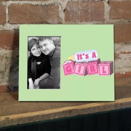 VictoryStore It's a Girl Baby Blocks Decorative Picture Frame - Holds 4x6 Photo