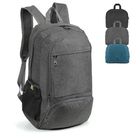 TANTOMI Small Hiking Backpack, 25L Ultralight Foldable Camping Backpack Breathable Travel Backpacks Hiking Daypack for Men Women (Gray)