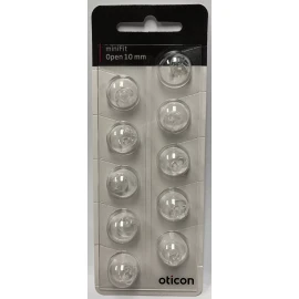 Oticon 1 Pack Oticon miniFit 10mm Open Domes For Hearing Aids. 10 Domes Total.