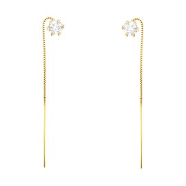 SOFIA MILANI - Women's Earrings 925 Silver - Pull Through Bar, Yellow Gold, No Gemstone