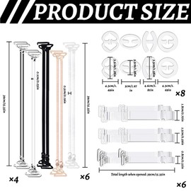 Pack of 24 transparent bra straps, invisible bra straps, transparent, bra with 8 transparent bra strap clips, 16 pieces bra straps, non-slip buckle bra accessories for women's bras