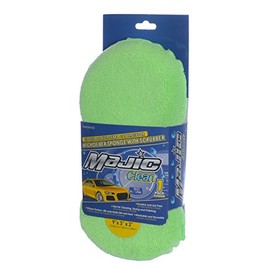 Majic 9x4.5 Microfiber Car Wash Cleaning Drying & Polishing Sponge with Scrubber