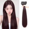 Yokosen エクステ つけ毛 襟足ウィッグ ワンタッチエクステ ストレート ロング 3枚セット ハーフウィッグ 付け毛