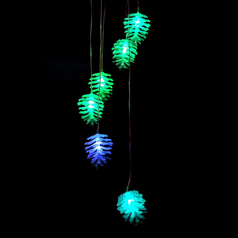 Pine Cones Style Solar Power Sensor LED Light Outdoor Colorful