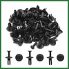Motoforti 50pcs Black Plastic 6.5mm Car Clips Panel Rivets Fender