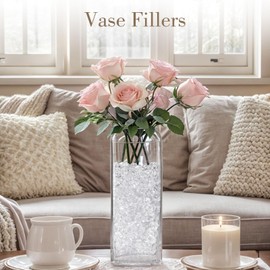 DomeStar 1000PCS Fake Ice, Acrylic Fake Diamonds Vase Filler Plastic Gems Clear Rocks for DIY craft Table Scatter Decor