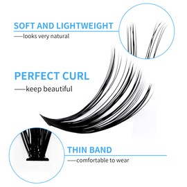 GEMERRY Cluster Lashes 240PCS Individual 0.07mm C Curl 30D+40D 15-20mm Mix Lash Ribbons Wide Stem Natural Look Eyelash Volume at Home Extensions(30D+40D-C-0.07-15-20mm)
