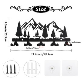 Key Holder for Wall Metal, Key Hook Wall Mounted, Key Organiser Coat Rack with 10 Hooks Wall Hanging Key Hanger Decor for Kitchen, Entrance, Hallway, Bedroom, Door (Tree)