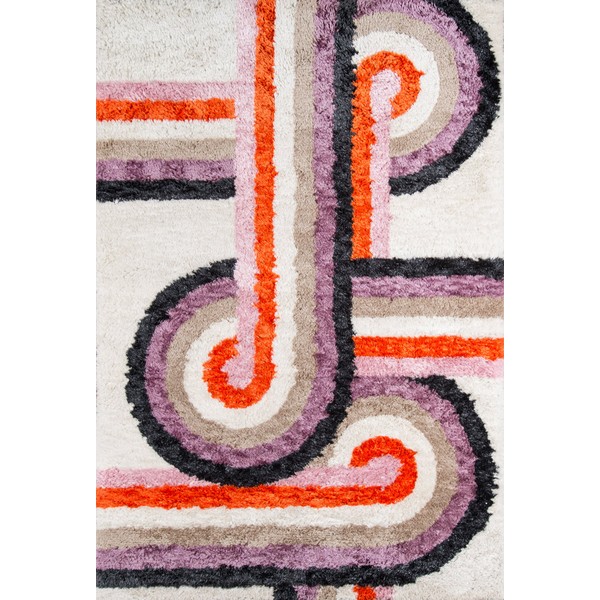 Novogratz Retro Collection Turnstyle Shag Area Rug, 2'0" x 3'0",