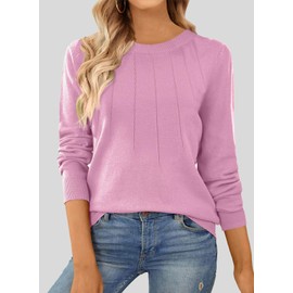 SHEWIN Oversized Sweaters for Women Casual Long Sleeve Pullover Tops Loose Soft Lightweight Knit Sweater Fall Outfits 2025,US 20-22(2XL),Pink