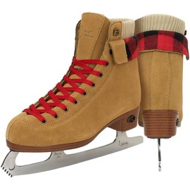 Riedell Ember Recreational Ice Skates for Women and Men - Comfortable Suede Leather Figure Skates with Lightweight PVC Outsoles and Fold-Over Collars - Cider - 10