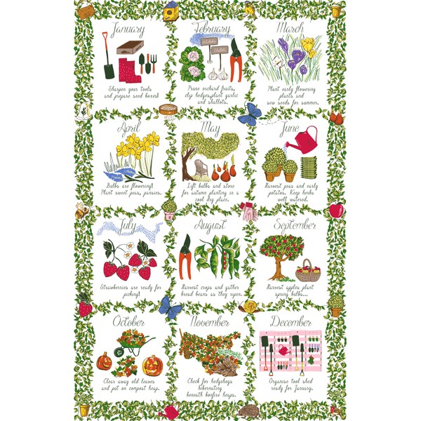 Ulster Weavers Gardeners Calendar 2 Cotton Tea Towel