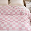 YIRUIO Throw Blanket Checkered Chessboard Fluffy Fuzzy Warmer Comfort Reversible