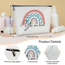 WwongxianB Makeup Bag Gifts for Women, You Are Kind Makeup Bags Gift For Mom Grandma Teacher Daughter Sister Nurse, Rainbow Toiletry Pouch Travel Organizer Bag for Aunt Friend - 20