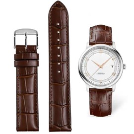 HEYOZURY Watch Bands Genuine Leather Embossed Alligator Grain Calfskin Replacement Strap for Women Men Bracelet Choose Color Width 16mm 17mm 18mm 19mm 20mm 21mm 22mm 22mm 24mm