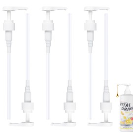 Pack of 6 Dosing Pump for Best Body Nutrition - Syrup Dispenser Pump Dispenser for 500 ml/1000 ml and 28/410 Thread Container Bottle, Pump Head for Syrup Shampoo Conditioner (White, 0.5/1 L)