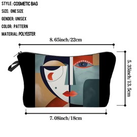 Livel lhood Abstract Face Makeup Bag Cute Small Organizer Zipper Pouch Abstract Face Cosmetic Bag Birthday Present for Women Friends -2, hzj0715