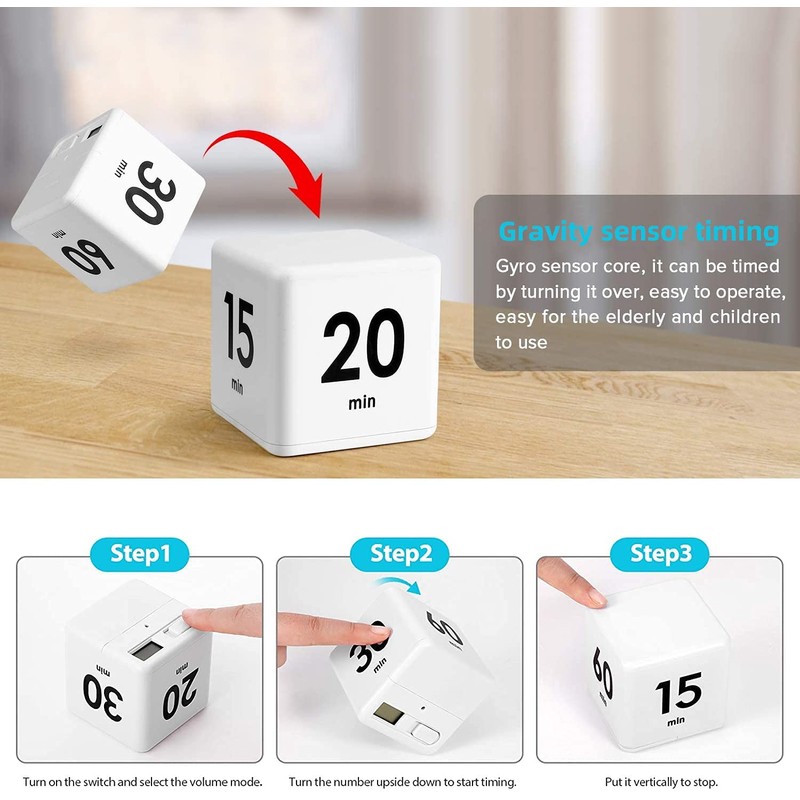 JOYIT 2 Pcs Cube Timer Set - 2.6 Inch Gravity