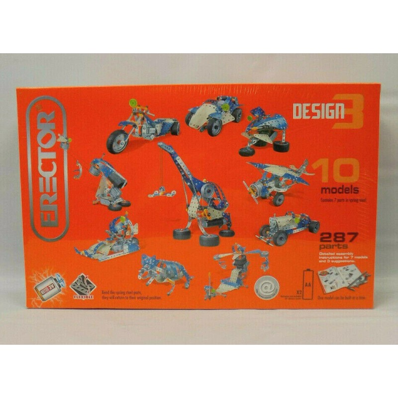Erector/Meccano 2008 Meccano Erector Set Design 3 287 Piece Motorized